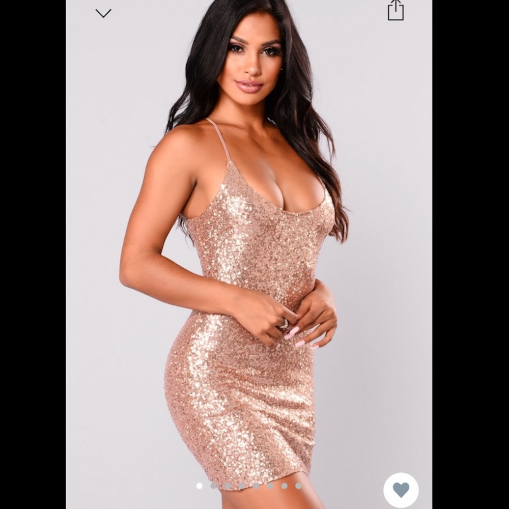 Baby Tonight Rose Gold Sequin Dress
